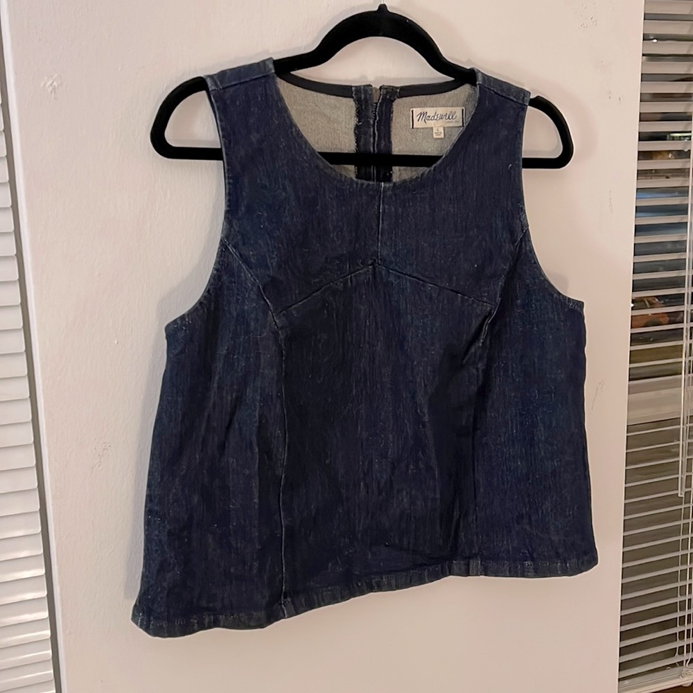 Madewell Denim Crop Shell, Size Large